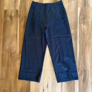 Free People navy pinstripe cropped wide leg pants – size 8